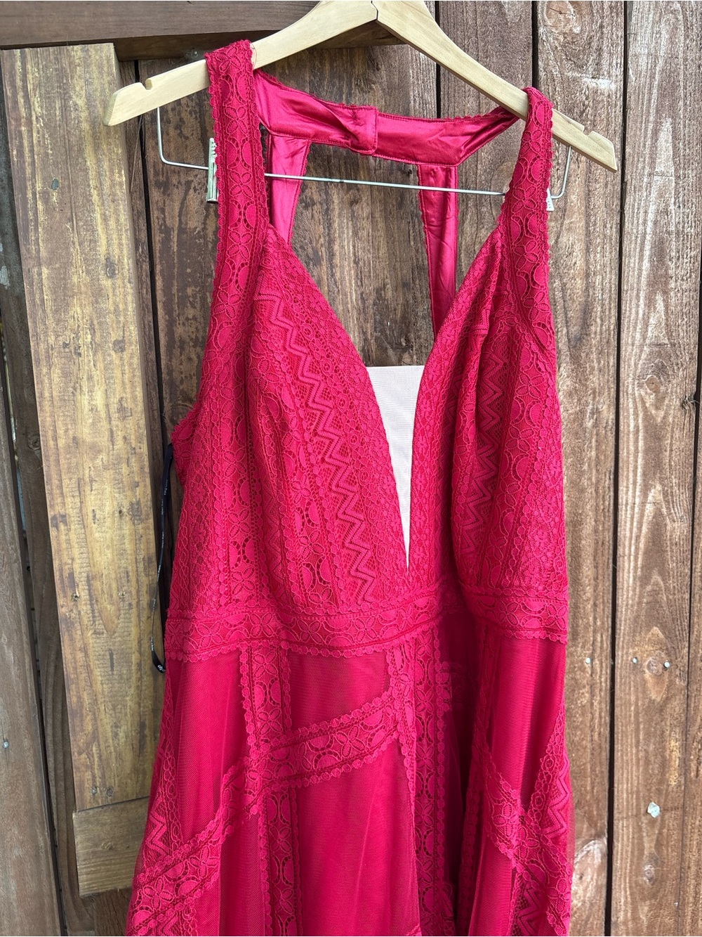 NWT City Chic Amour Red Boho Divine Whimsy Lace Maxi Dress - Picture 4 of 7